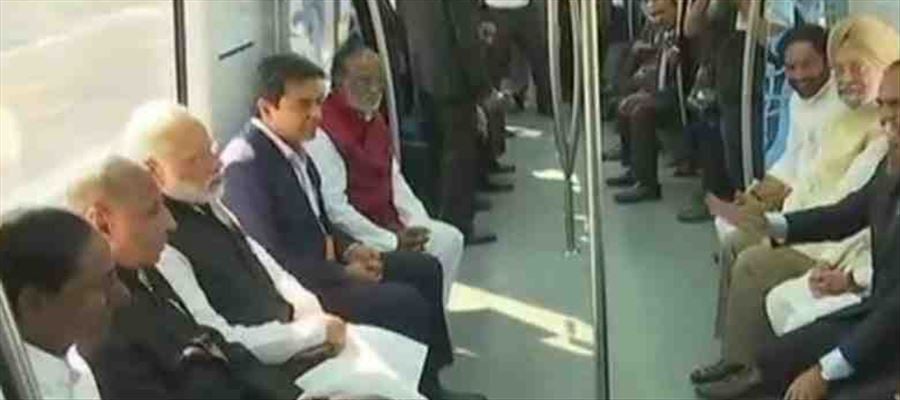 PM Narendra Modi inaugurates Hyderabad Metro Project